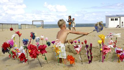 La plage de&nbsp;Knokke, Belgique, ao&ucirc;t 2006. (CHARLES MAHAUX / AFP)