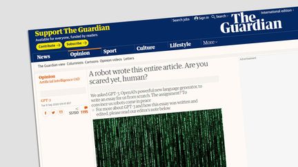 Un article écrit pour The Guardian par GPT-3, un générateur de langage d'OpenAI. (CAPTURE D'ECRAN)