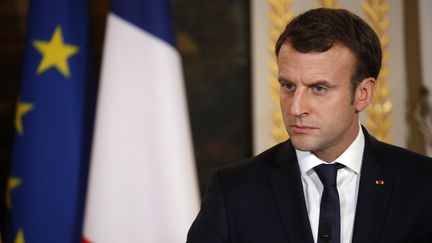 Le président Emmanuel Macron à l'Elysée, le 22 novembre 2017. (PHILIPPE WOJAZER / AFP)