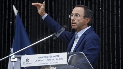 Le président du groupe Les Républicains au Sénat, Bruno Retailleau, lors d'un rassemblement d'été, le 1er septembre 2018, à La Baule. (SEBASTIEN SALOM GOMIS / AFP)