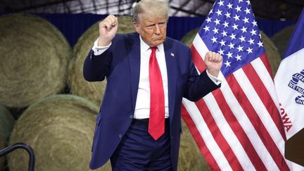 Republican U.S. presidential candidate Donald Trump during a campaign event in Adel, Iowa, October 16, 2023. (SCOTT OLSON / GETTY IMAGES NORTH AMERICA / AFP)