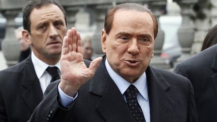 L'ancien pr&eacute;sident du Conseil italien, Silvio Berlusconi, &agrave; l'occasion d'un meeting des partis populaires europ&eacute;ens, le 1er mars 2012.&nbsp; (SEBASTIEN PIRLET / REUTERS )