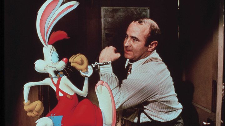 Bob Hoskins, dans "Qui veut la peau de Roger Rabbit ?" en 1988. (REX FEATURES/SIPA / SIPA)