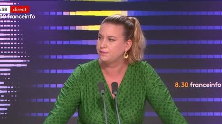 Mathilde Panot, présidente du groupe LFI à l’Assemblée nationale, le samedi 23 septembre 2023. (FRANCEINFO / RADIO FRANCE)