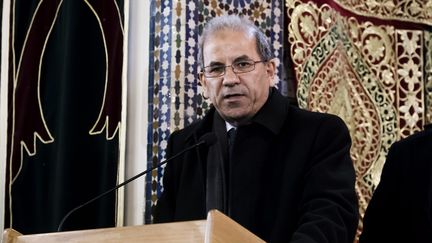 Le président du CFCM Mohammed Moussaoui lors d'un hommage aux victimes des attentats de Christchurch (Nouvelle-Zélande), à la Grande mosquée de Paris, le 22 mars 2019. (MAXPPP)