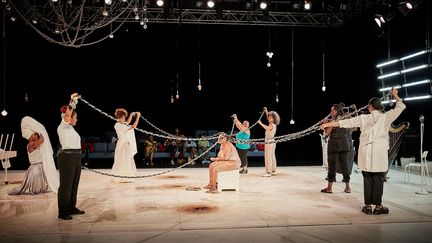 "Carte noire nommée désir" de Rébecca Chaillon, au 77e Festival d'Avignon, en juillet 2023. (CHRISTOPHE RAYNAUD DE LAGE)