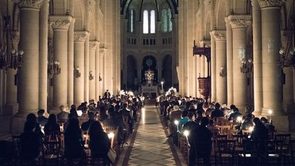 Messe en l'église Saint-Ambroise à Paris (illustration).&nbsp; (CHLOE SHARROCK / LE PICTORIUM / MAXPPP)