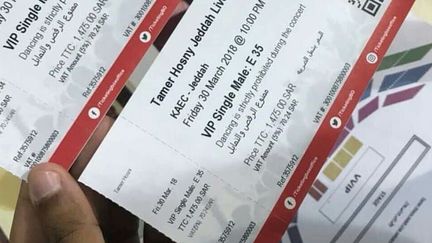 Billets de concert Tamer Hosny
 (Capture d&#039;écran Twitter)