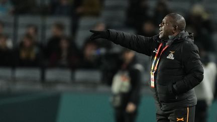 Bruce Mwape lors du match entre l'Espagne et la Zambie, à Auckland, le 26 juillet 2023. (JOSE BRETON / AFP)