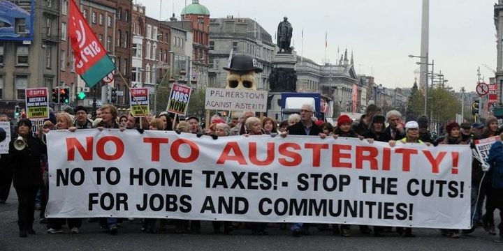 Manifestation contre l'austérité en Irlande, en novembre 2012 (BARRY CRONIN / AFP)