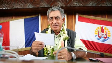 L'indépendantiste Oscar Temaru, élu pour la 3e fois président de la Polynésie française (AFP - GREGORY BOISSY)