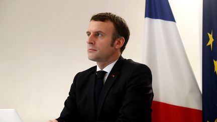 Emmanuel Macron, le 30 décembre 2020. (SEBASTIEN NOGIER / POOL)