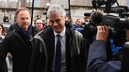 Laurent Wauquiez, le 7 février, au quartier général de campagne de François Fillon.&nbsp; (ALAIN JOCARD / AFP)