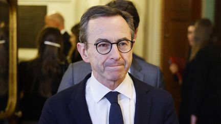 Le président du groupe Les Républicains au Sénat, Bruno Retailleau, à Paris, le 15 mars 2023. (LUDOVIC MARIN / AFP)