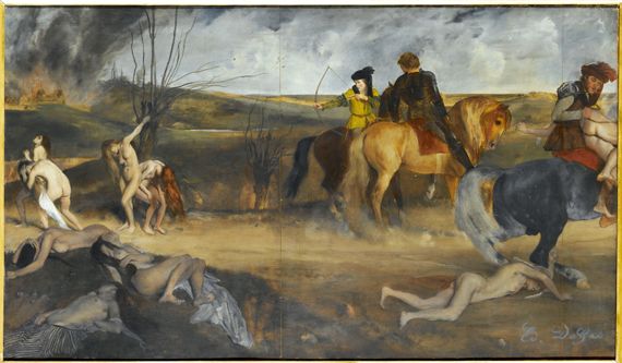 Edgar Degas (1834-1917), "Sc&egrave;ne de guerre au Moyen Age", dit aussi "Les malheurs de la ville d&rsquo;Orl&eacute;ans", 1863-1865. Mus&eacute;e d&rsquo;Orsay, Paris. (RMN (MUSÉE D’ORSAY) / GÉRARD BLOT)