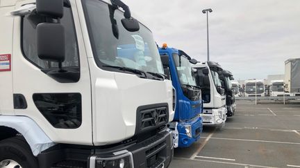 Camions produits à l'usine Renault Trucks&nbsp;à Blainville-sur-Orne, dans le Calvados (illustration), le&nbsp;14&nbsp;décembre 2021. (JEAN-BAPTISTE MARIE / FRANCE BLEU NORMANDIE)