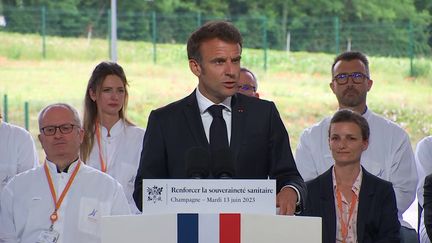 Emmanuel Macron à Champagne (Ardèche), le 13 juin 2023. (FTV)