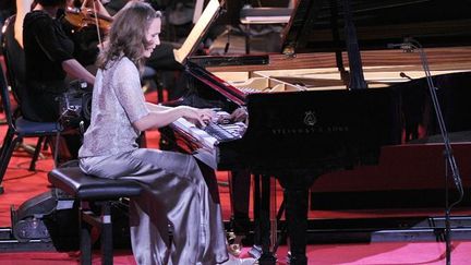 La pianiste Hélène Grimaud à l&#039;oeuvre
 (PASCAL GUYOT/AFP)