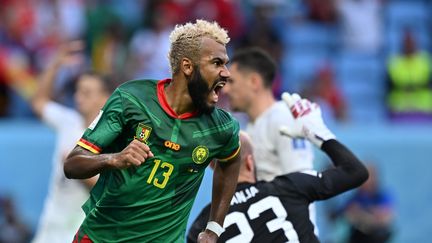 Eric Maxim Choupo Moting après son but contre la Serbie, le 28 novembre 2022 à Al Wakrah. (MUSTAFA YALCIN / AFP)