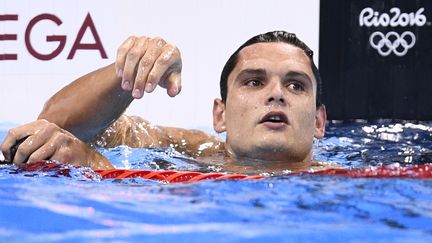 Florent Manaudou lors de la demi-finale du 50 m nage libre aux Jeux olympiques de Rio (Brésil), le 11 août 2016. (MARTIN BUREAU / AFP)