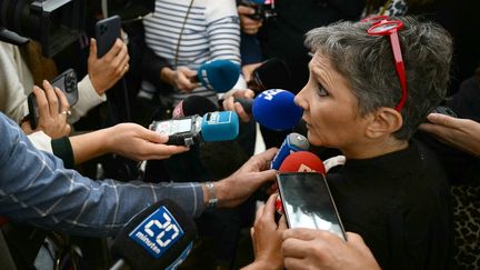 Béatrice Zavarro, l'avocate de Dominique Pelicot, au tribunal judiciaire d'Avignon (Vaucluse), le 16 septembre 2024. (CHRISTOPHE SIMON / AFP)