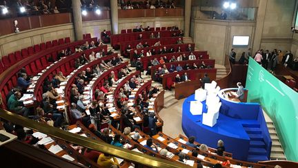 Convention citoyenne pour le climat au CESE (Conseil économique, social et environnemental) à Paris, le 15 novembre 2019. Photo d'illustration. (SIXTINE LYS / FRANCE-INTER)