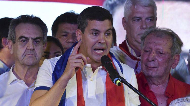 The new president of Paraguay, Santiago Peña, on April 30, 2023 in Asuncion (Paraguay).  (NORBERTO DUARTE / AFP)