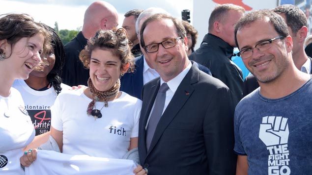 &nbsp; (© RFI Edmond Sadaka/François Hollande est le premier président de la République en exercice à se rendre au festival Solidays.)