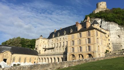 Photo du&nbsp;château de la Roche-Guyon, dans le Val d’Oise, l'un des 103 sites retenus pour bénéficier du loto du patrimoine 2019. (AMAND BERTEIGNE)