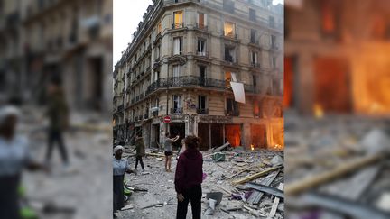 Une explosion a soufflé un immeuble dans le 9e arrondissement de Paris, le 12 janvier 2019. (MATTHIEU CROISSANDEAU / TWITTER)