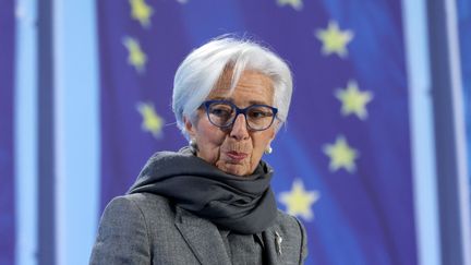 La présidente de la Banque centrale européenne (BCE), Christine Lagarde, à Francfort, le 14 décembre 2023. (DANIEL ROLAND / AFP)