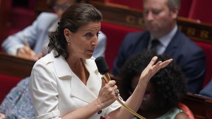 La ministre de la Santé, Agnès Buzyn, à l'Assemblée nationale, le 19 juin&nbsp;2019. (KENZO TRIBOUILLARD / AFP)