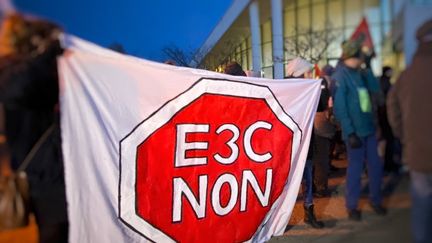 Manifestation contre les E3C devant un lycée d’Annecy (Haute-Savoie), le 20 janvier 2020 (photo d'illustration). (RICHARD VIVION / RADIO FRANCE)