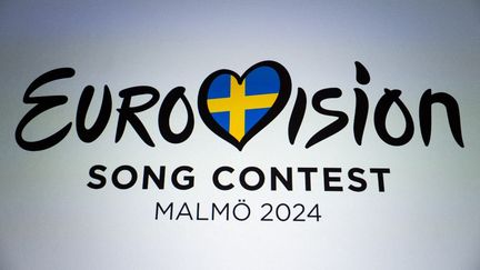 Cette photo prise le 20 février 2024 montre le logo de l'Eurovision 2024. (LAURIE DIEFFEMBACQ / BELGA)