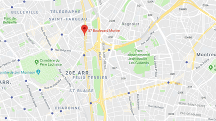 Une rixe a&nbsp;fait un mort, boulevard Mortier, dans le 20e arrondissement de Paris, le 24 octobre 2018. (GOOGLE MAPS)