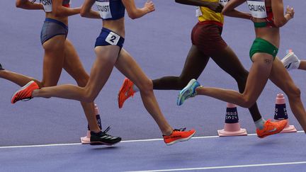 Des athlètes durant la première journée de compétitions d'athlétisme au Stade de France, lors des Jeux de Paris, le 2 août 2024. (MAXPPP)