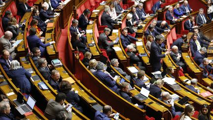 Les députés siègent à l'Assemblée nationale, le 24 novembre 2022. (GEOFFROY VAN DER HASSELT / AFP)