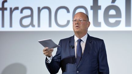 Le pr&eacute;sident de France T&eacute;l&eacute;visions, R&eacute;my Pflimlin, lors de la pr&eacute;sentation de saison 2013-2014, le 27 ao&ucirc;t 2013, &agrave; Paris. (MIGUEL MEDINA / AFP)