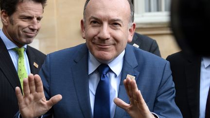 Le patron du Medef, Pierre Gattaz, le 27 janvier 2014 dans la cour de Matignon,&nbsp;&agrave; Paris.&nbsp; (BERTRAND GUAY / AFP)