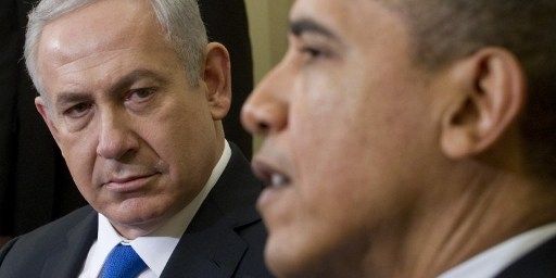 Le Premier ministre israélien et le président américain, MM.Netanyahu et Obama, à Washington, le 5 mars 2012. Les deux hommes sont en désaccord sur la manière de gérer le dossier du nucléaire iranien. (AFP PHOTO / SAUL LOEB)