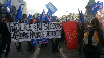 &nbsp; (Les policiers se sont rassemblés place de la Bastille, à Paris © RADIOFRANCE/ Olivier Boy)