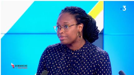 Sibeth Ndiaye. 21 juin 2020 (CAPTURE D'ECRAN "DIMANCHE EN POLITIQUE" / FRANCE 3)