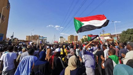 Une manifestation&nbsp;contre le coup d'Etat militaire au Soudan, le 30 octobre 2021, à Khartoum. (AFP)