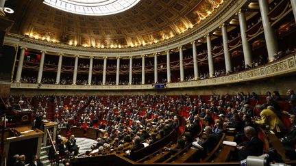 L'Assemblée nationale lors d'un discours de Bernard Cazeneuve, le 13 décembre 2016, à Paris. (PATRICK KOVARIK / AFP)