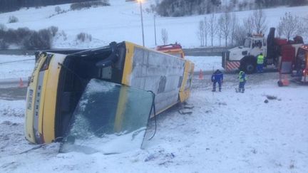 &nbsp; (L'accident a eu lieu sur une route enneigée entre Pontarlier et Morteau© MaxPPP)