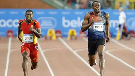 Le roi du sprint, Usain Bolt, devant l'Américain Justin Gatlin