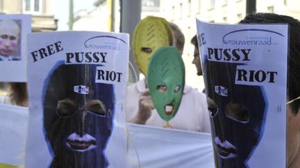 Manifestation à Bruxelles pour les Pussy Riot, vendredi 17 août 2012.
 (Georges Gobet / AFP)