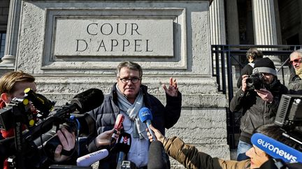 L'agriculteur Paul François devant la cour d'appel de Lyon, le 6 février 2019. (JEFF PACHOUD / AFP)