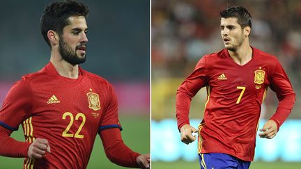 Les deux joueurs du Real Madrid sous le maillot de la Roja, Isco et Alvaro Morata