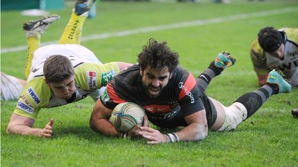 Yoann Huguet a marqué le dernier essai de Toulouse lors de sa victoire face aux Ospreys